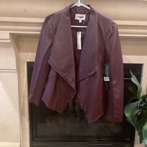 BB Dakota Asymmetrical Textured Vegan Leather Jacket